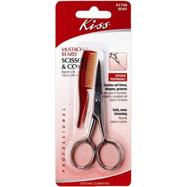 Kiss Mustach/Beard Scis&comb #SCI01101(7403 - Kiss