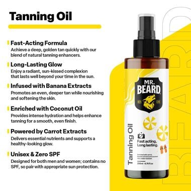 Mr Beard Natural Tanning Oil - 200ml - Mr Beard