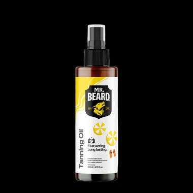 Mr Beard Sun & Style Bundle Tanning Oil + Beard Brush + Leather Travel Pouch - Mr Beard