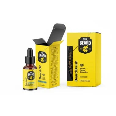 Mr Beard Smooth & Shine Beard Bundle (Beard Oil Lumberjack + Brush) - Mr Beard