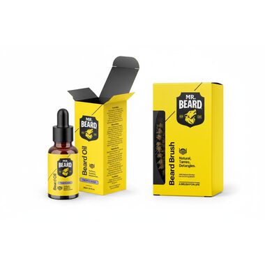 Mr Beard Smooth & Shine Beard Bundle (Beard Oil Tropicana + Brush) - Mr Beard