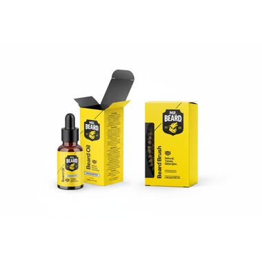 Mr Beard Smooth & Shine Beard Bundle (Beard Oil Unscented + Brush) - Mr Beard