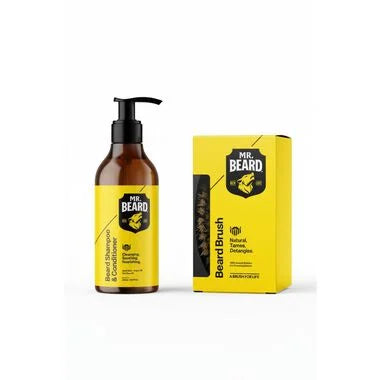 Mr Beard Beard Care Bundle (Beard Shampoo & Conditioner + Brush) - Mr Beard